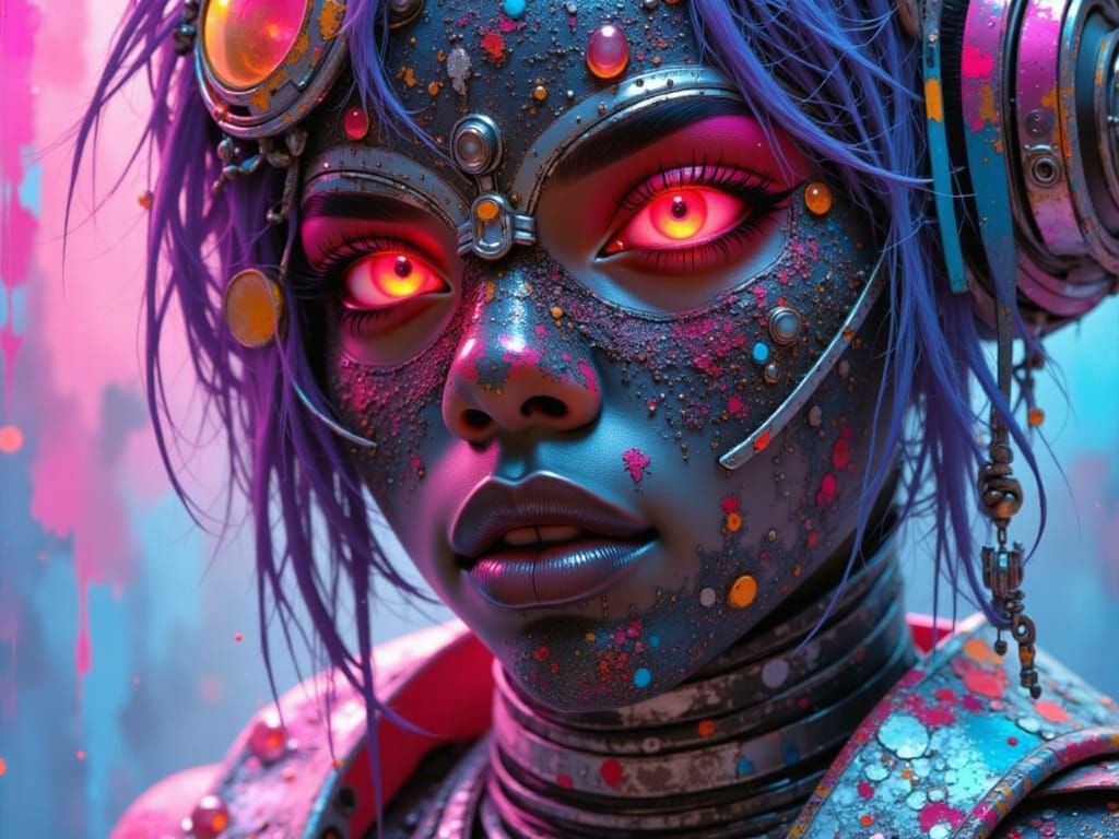 Jimin as Fairycore Retro Motorbiker in Neon Glow