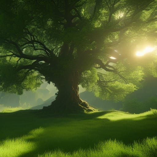 Walnut Tree of Life: Dark Fantasy Concept Art