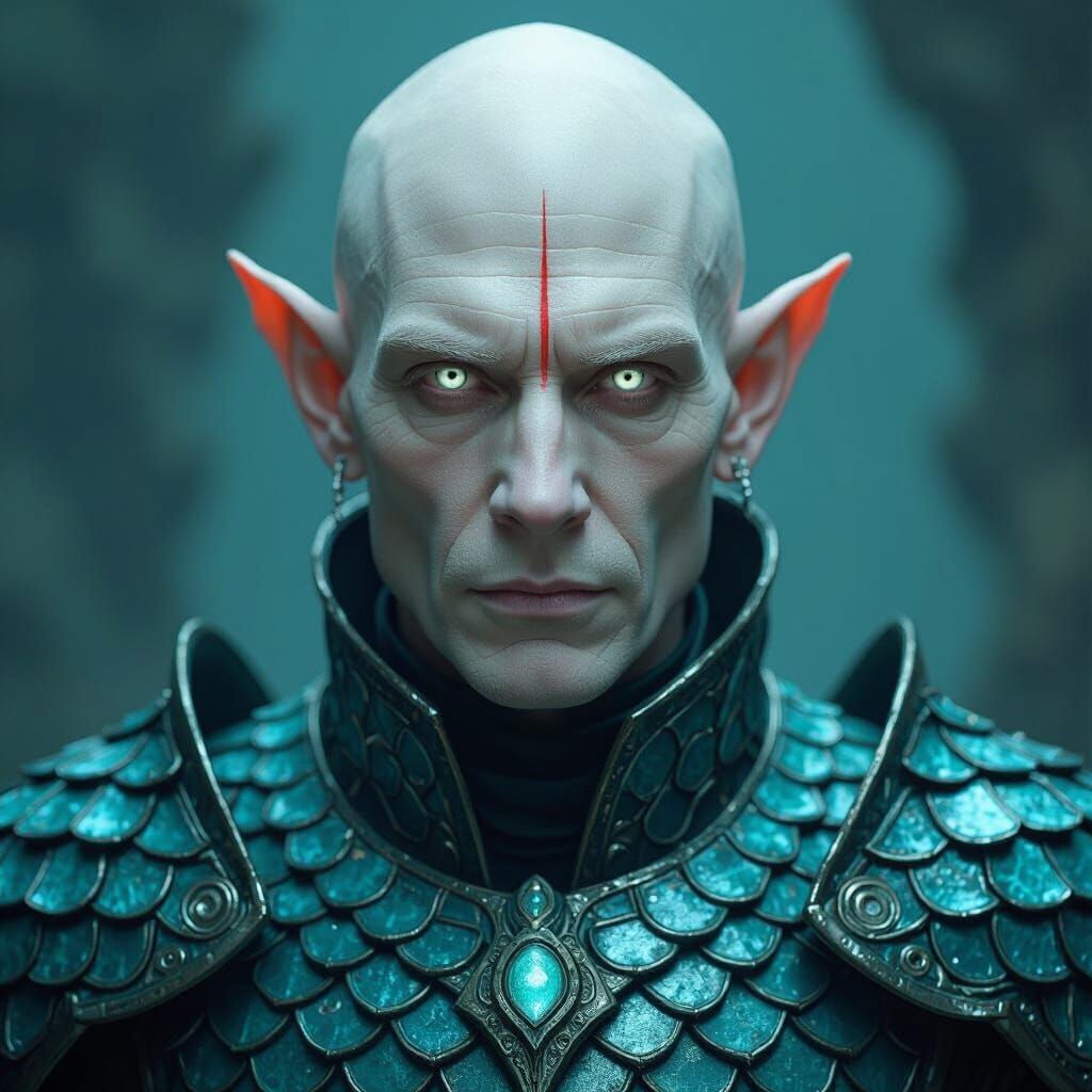 Albino Sea Elf with Red Stripe, Digital Art