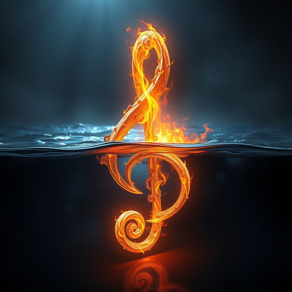 Water and Fire Treble Clef Key