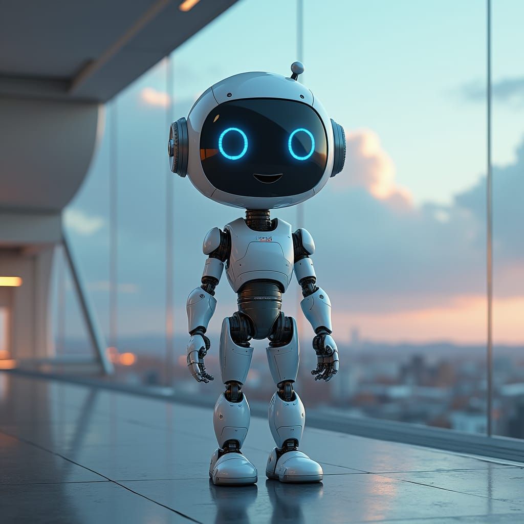 Endearing AI Chatbot with Futuristic Sci-Fi Details