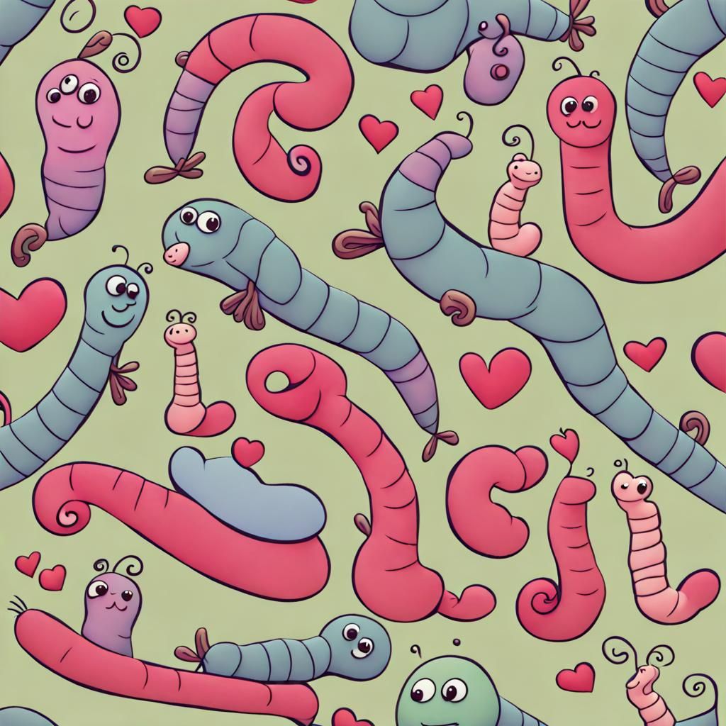 Adorable Worm Illustration