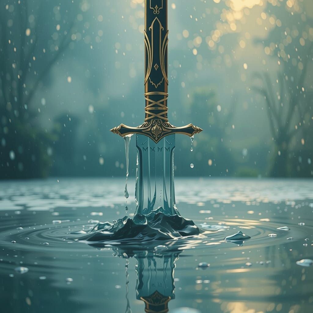 Liquid Water Sword in Ethereal Light