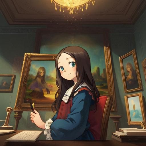 Mona Lisa Oil Painting in Luxurious Room