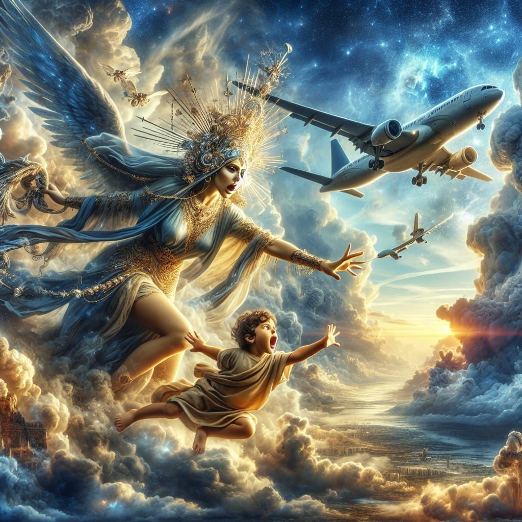 Middle Eastern Goddess Prevents Child From Taking Airplane