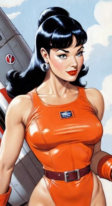 Bettie Page as Space Girl in Dave Stevens Style
