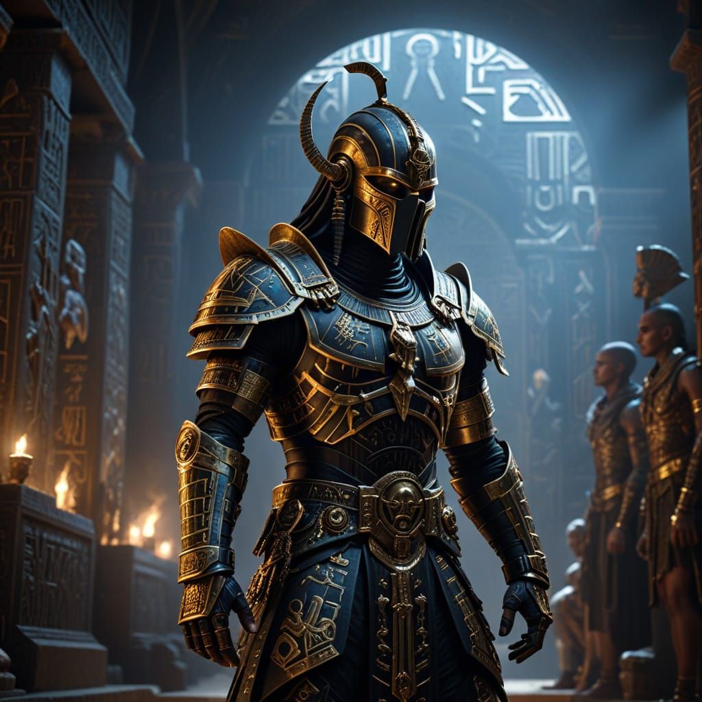 Egyptian-Themed Armor in Warhammer 40k Style