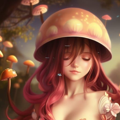 Anime Mushroom Fairy Princess Portrait