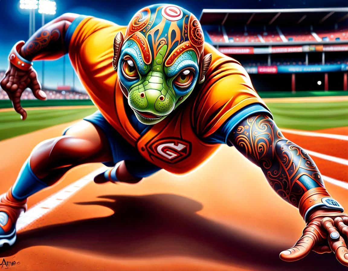 Cyberpunk Alien Scores Home Run in Botanical Art