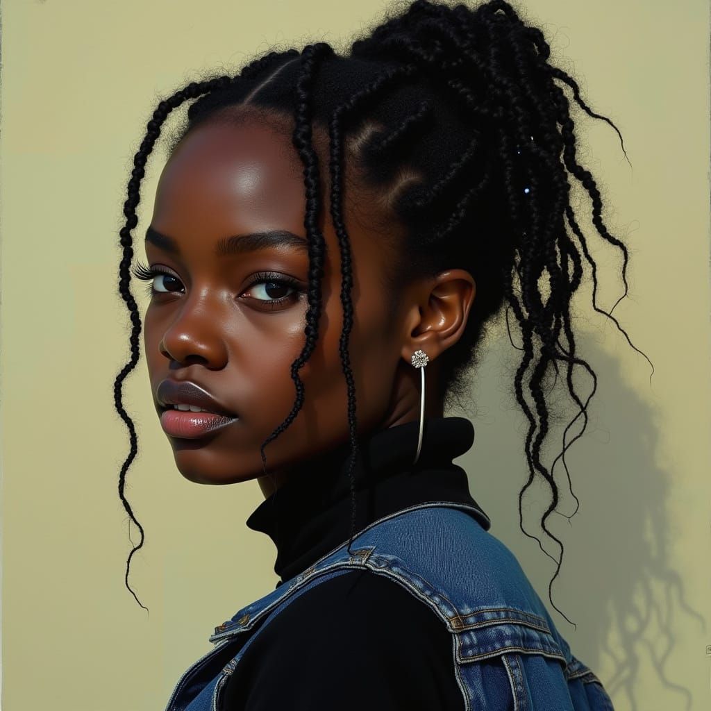 A Young Congolese Woman in Realistic Portrait