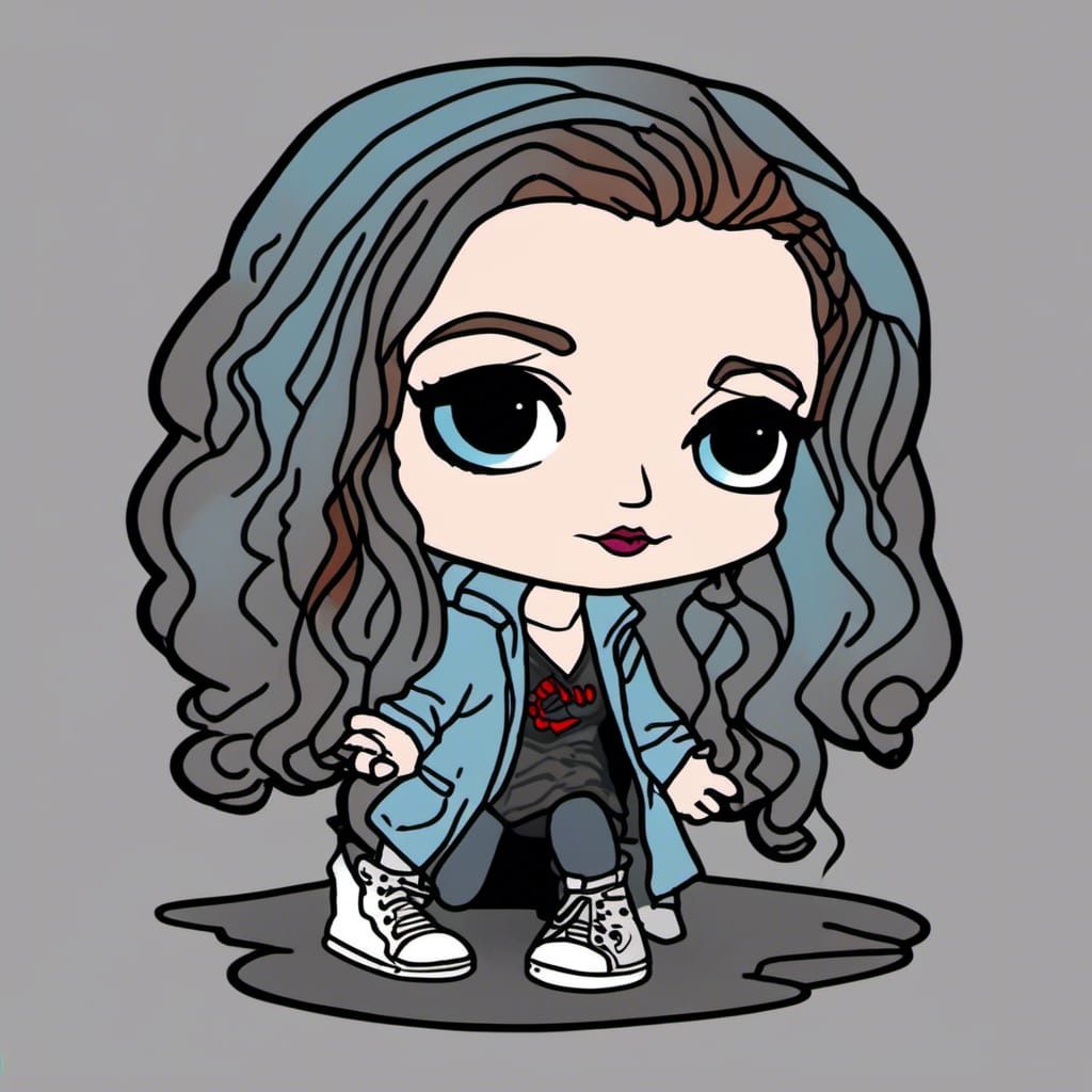 Funny Chibi Caricature of a Goofy Ghost Hunter