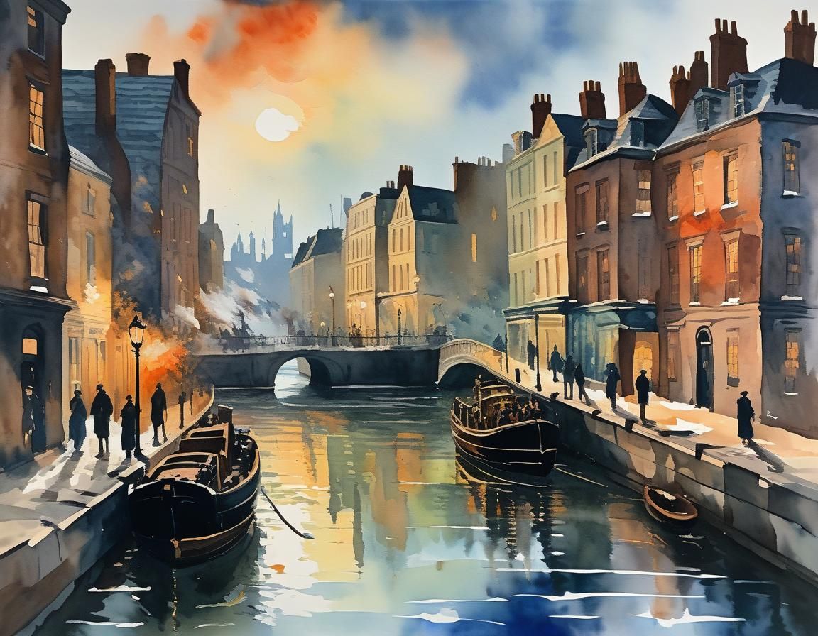 Dickens Tale: Gouache Impressionist Masterpiece in 8k