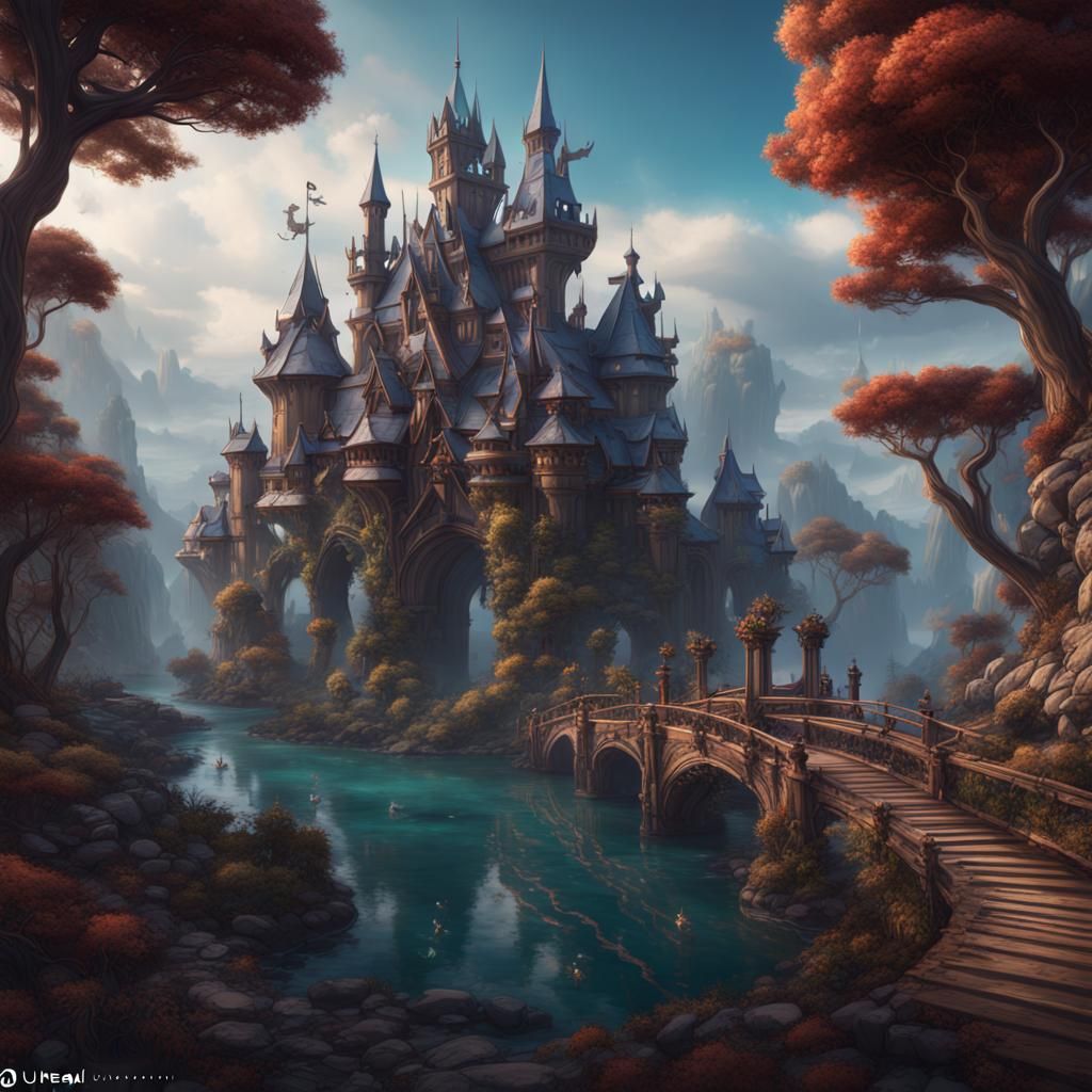 Detailed Matte Painting of Stitch in Deep Color