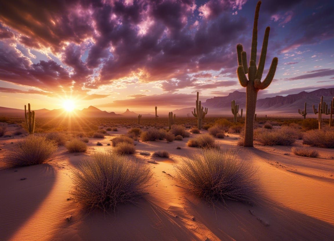Desert sunset sky