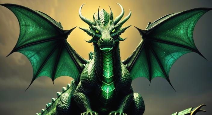 Crystalline Diamond Dragon and Baby: 3D Render