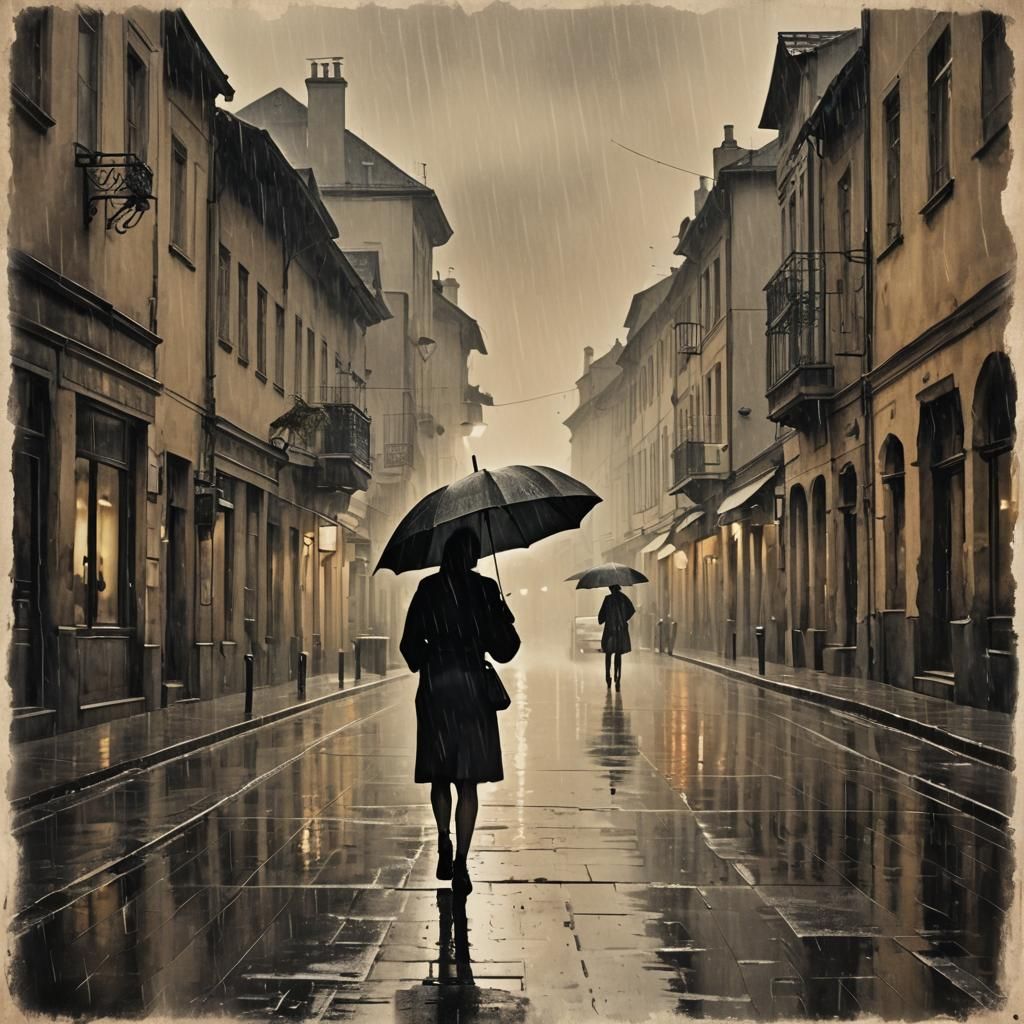 Woman under umbrella