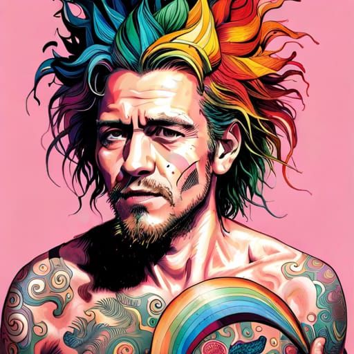 Happy Punk Rock Surfer Portrait at Greasy Spoon