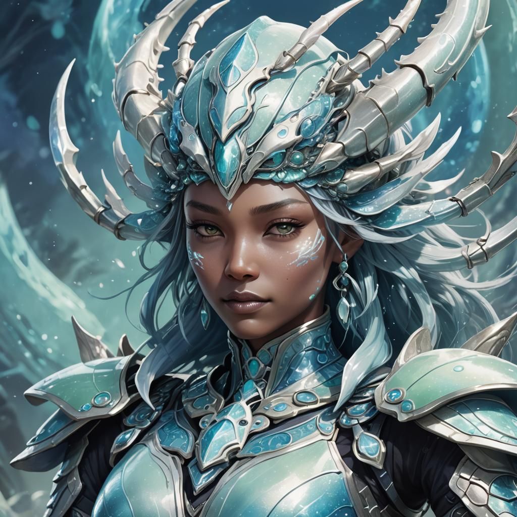 Gentle Cancer Avatar in Dreamy Coastal Setting