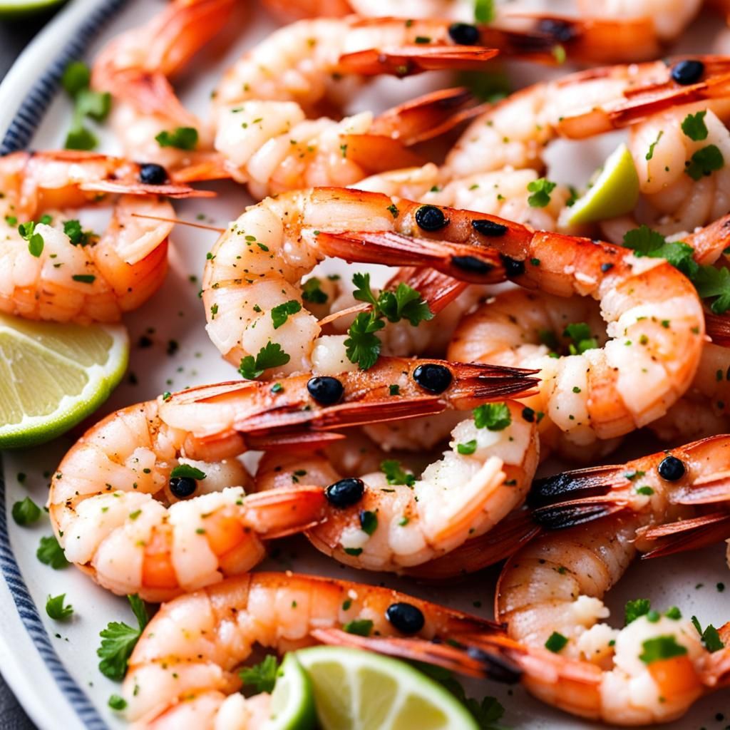 Cooked Shrimp Platter Close-Up