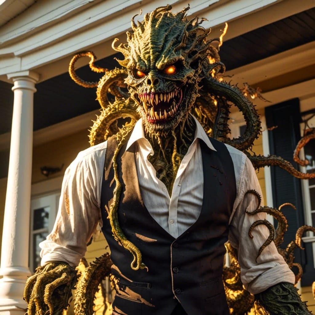 Contrasting Beauty and Horror on a Swamp Porch