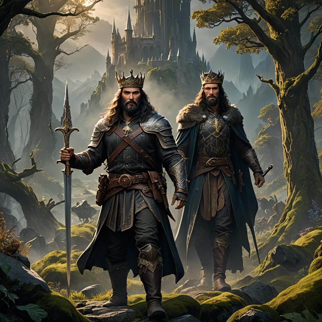 Middle-earth King with Sword: Fantasy Concept Art