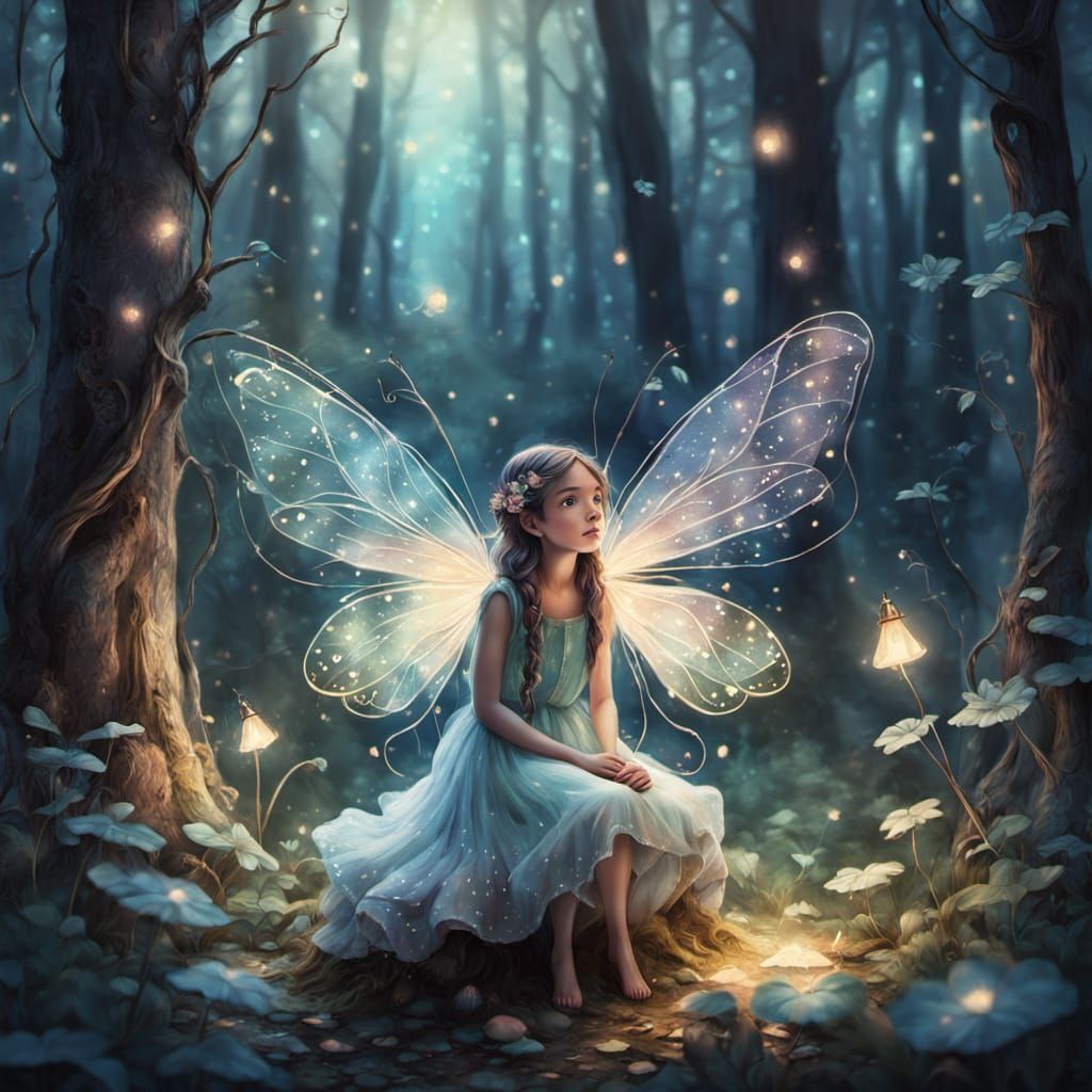 Enchanted Fairy in Whimsical Forest Scene