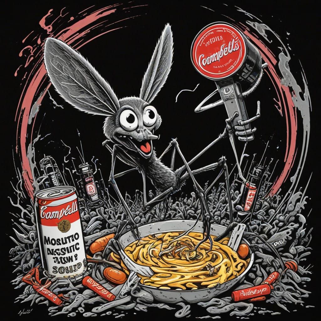 Dingbat Enjoys Some Mosquito Soup