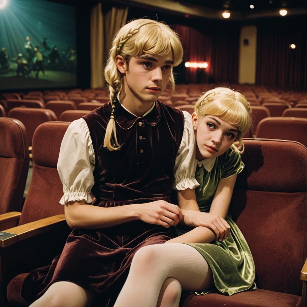 Elegant Cinema Moment in Film Noir Style