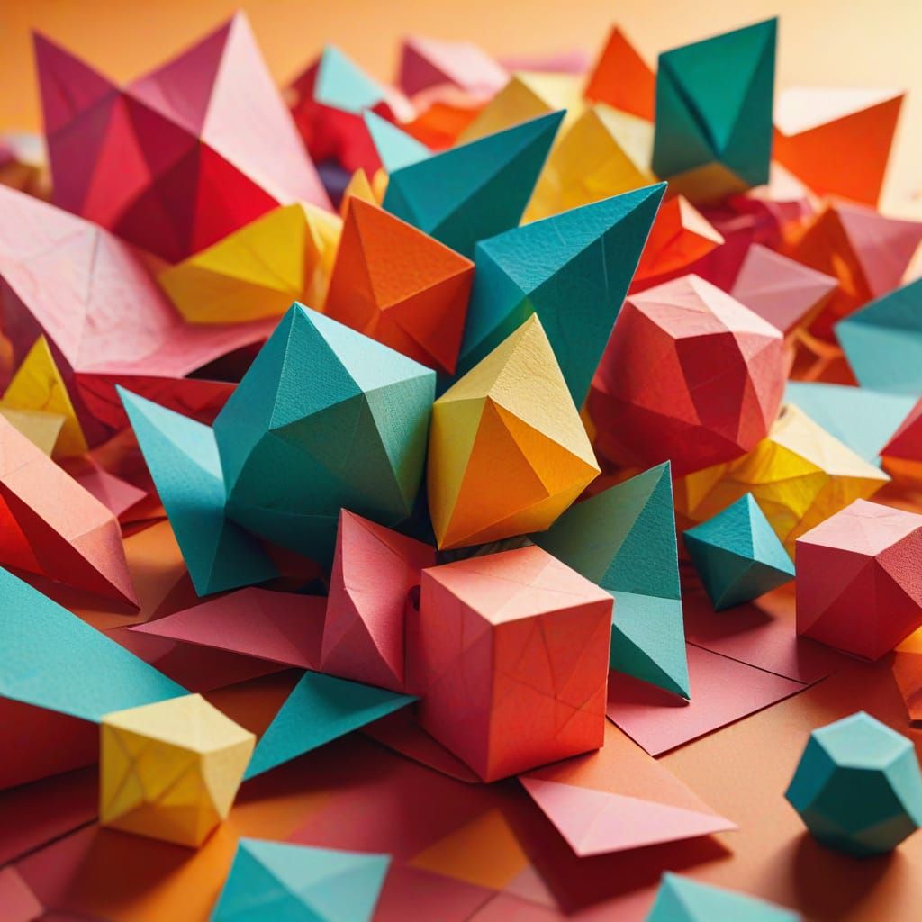 Abstract Cubist Tissue Paper Suncatchers in Geometric Style