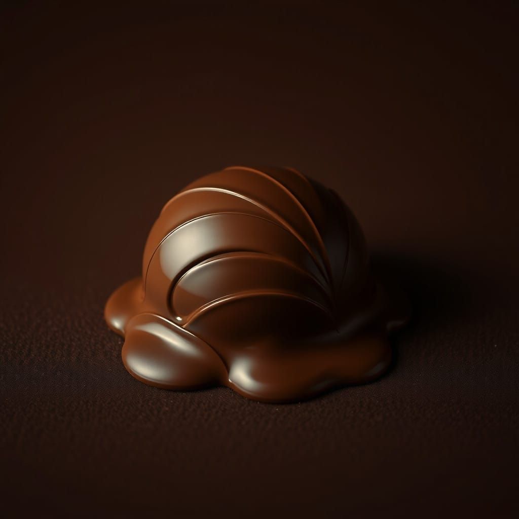 Hyper-Realistic Chocolate Still Life in Dark Brown Hues