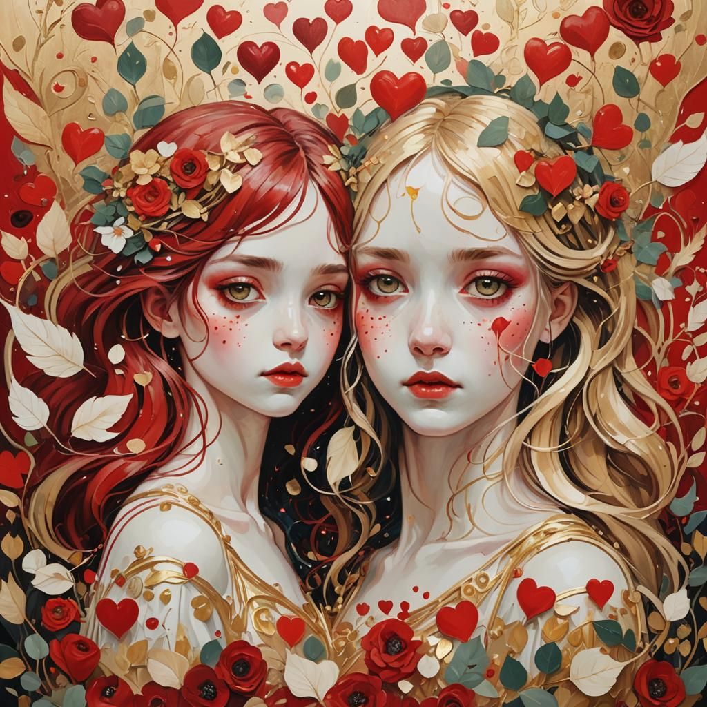 Colorful Oil Painting in Art Nouveau Style