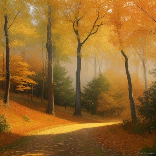 Cozy Autumn Cabin in Golden Sunlight