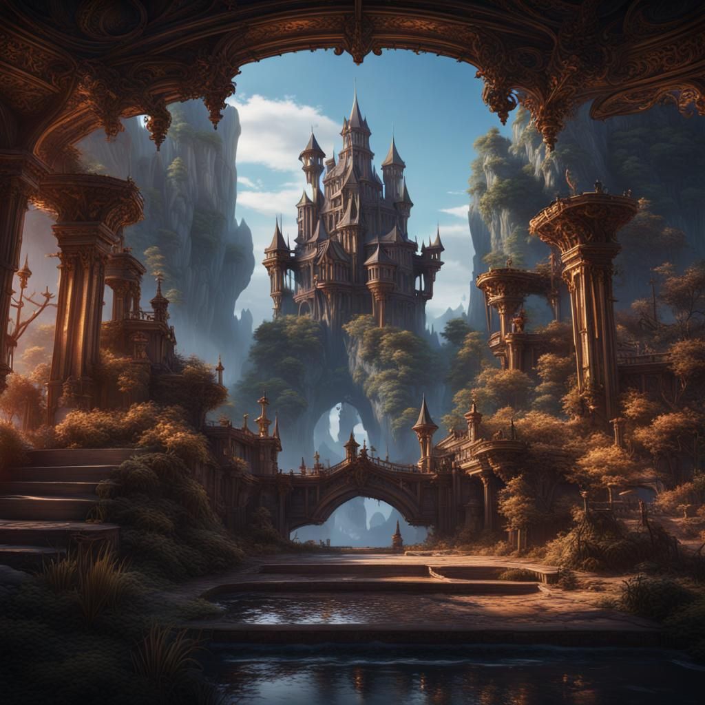 Fantastical Matte Painting with Deep Color, 8k Resolution