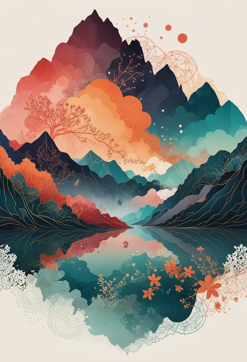 Echoes of nature painted in vibrant surreal hues