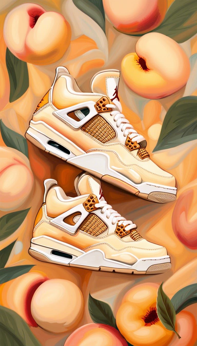 Air Jordan 4 Peaches and Cream Oil Painting