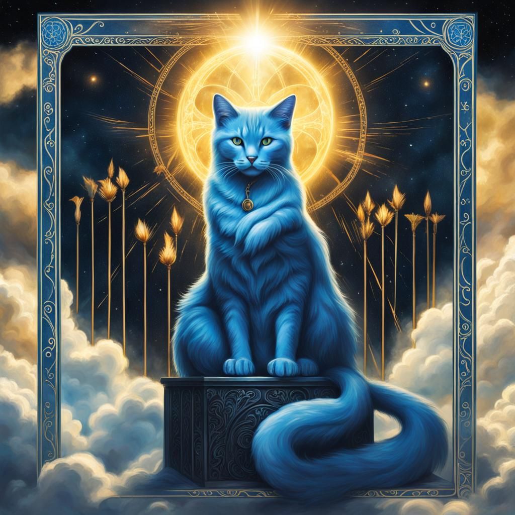 Cat Goddess Hybrid Inspired by Tarot Card