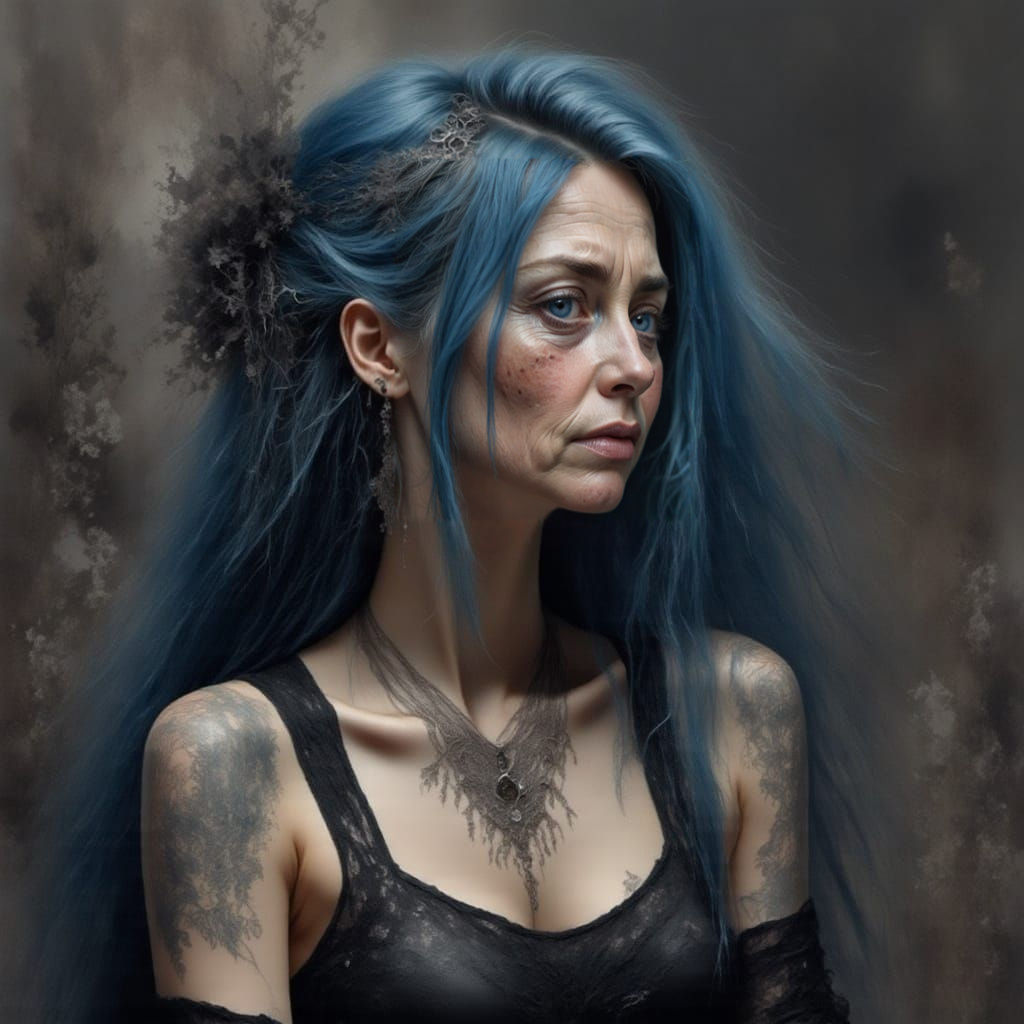 A Young Gothic Woman in Despair