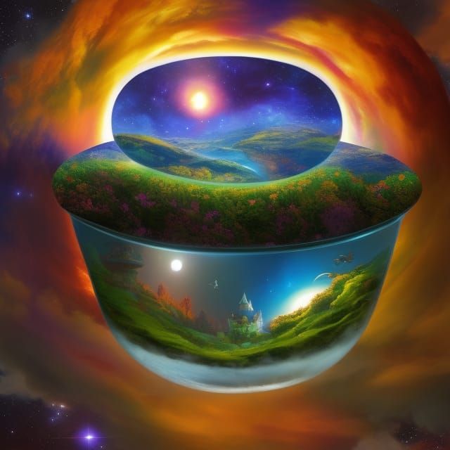 Fantasy Castle in a Jar: Dreamy Digital Art