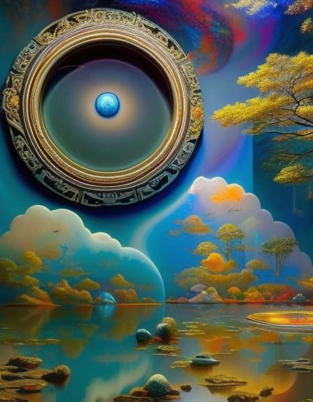 Galactic Gradient Explosion in Art Nouveau Style