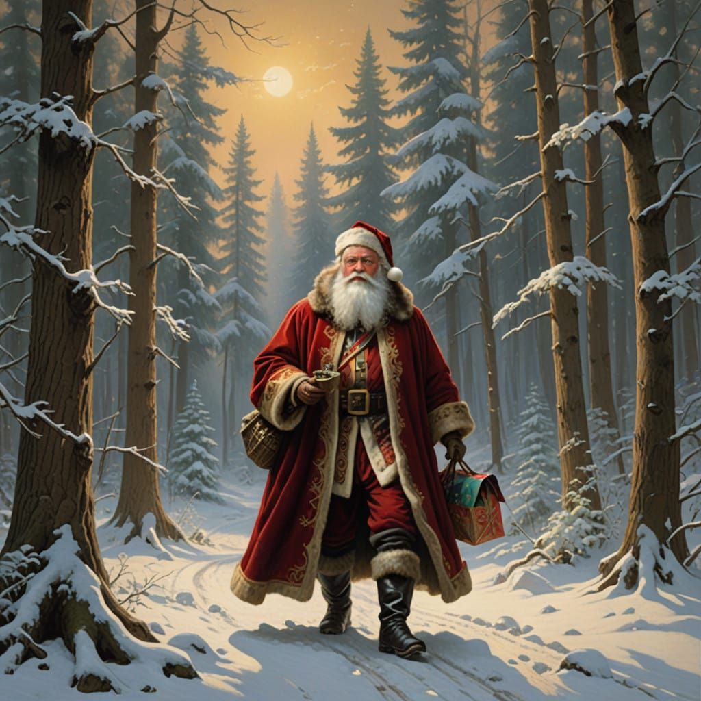 Santa Claus Stomps Through Winter Wonderland in Luxurious Ve...
