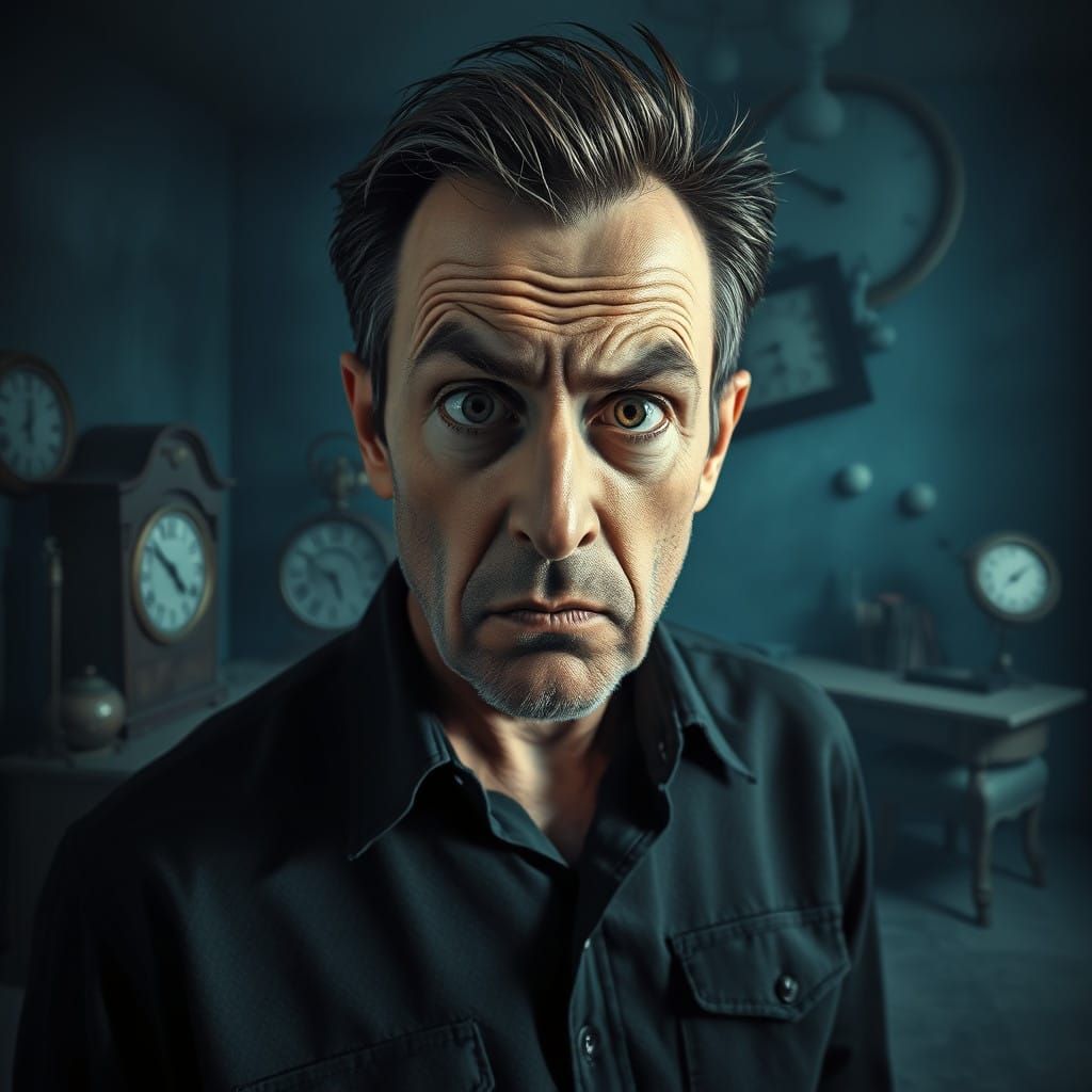 Man Amidst Melting Realities