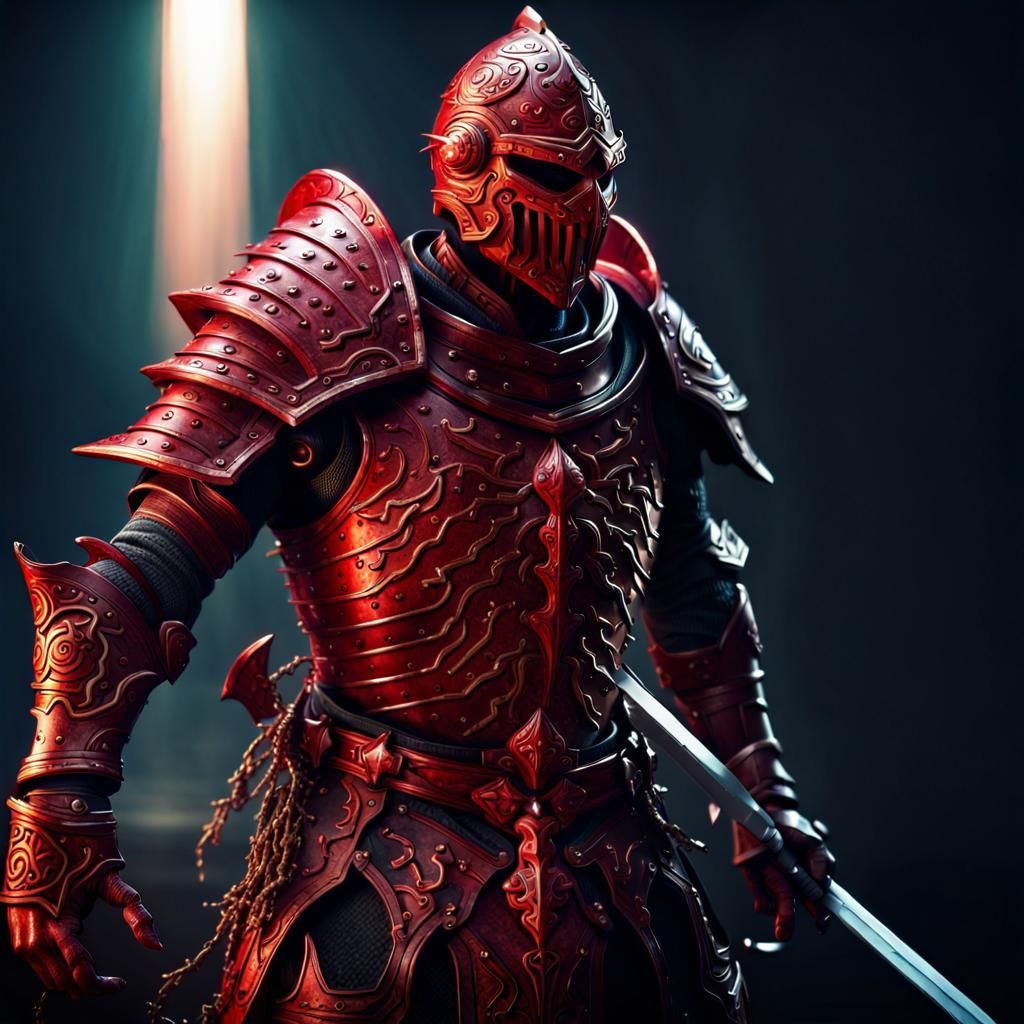 Red Goo Knight in Armor with Sword