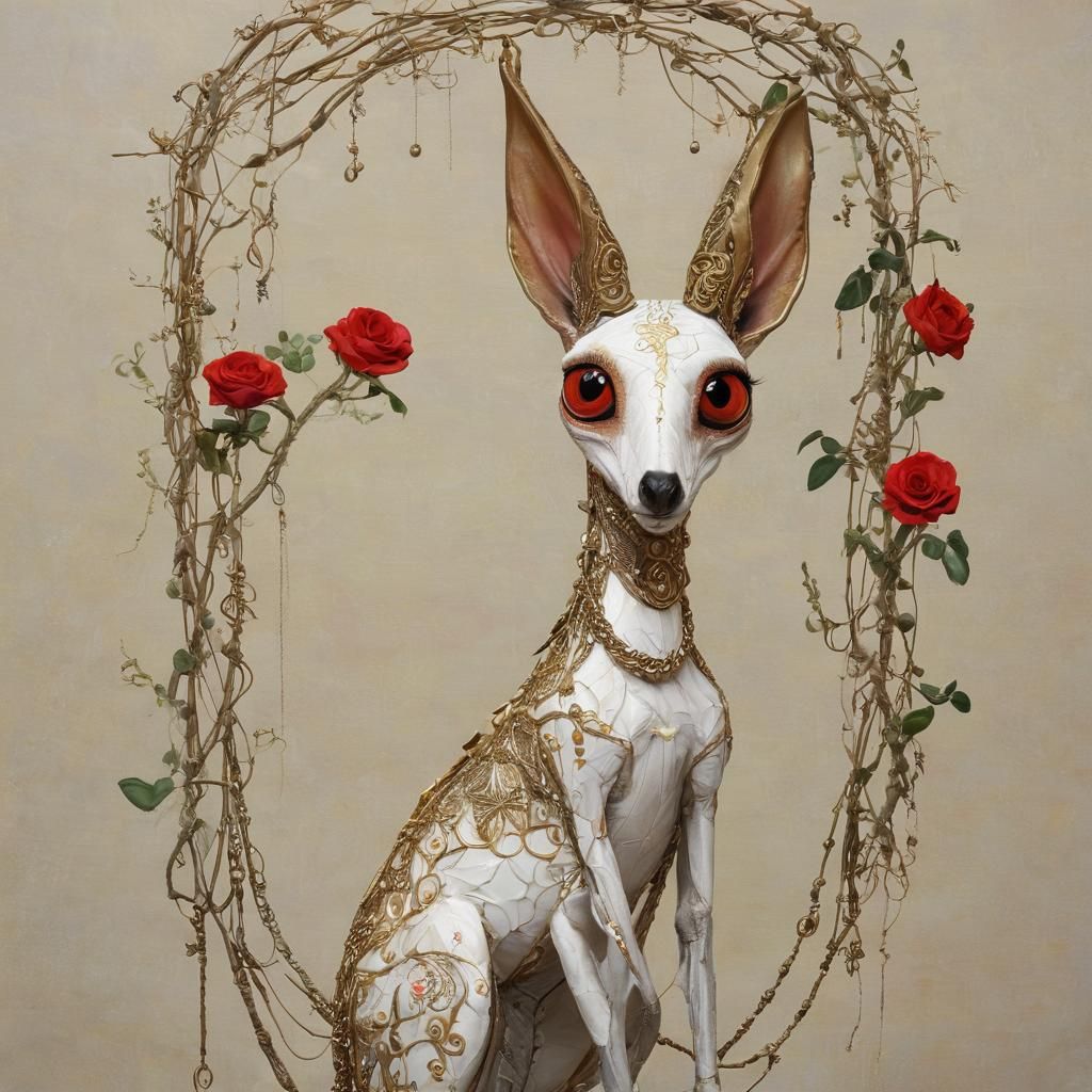 Surreal Chained Creature with Tribal Markings