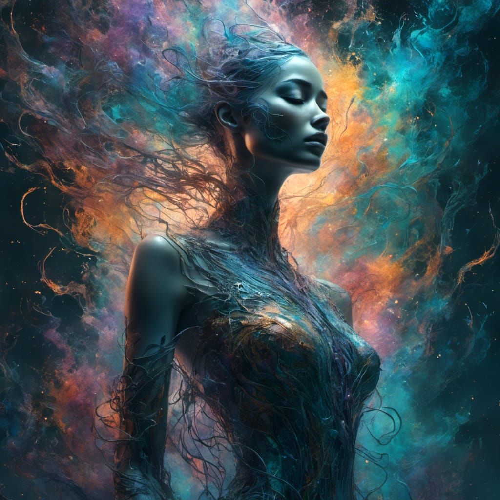 Central Nervous System as Iridescent Female Figure