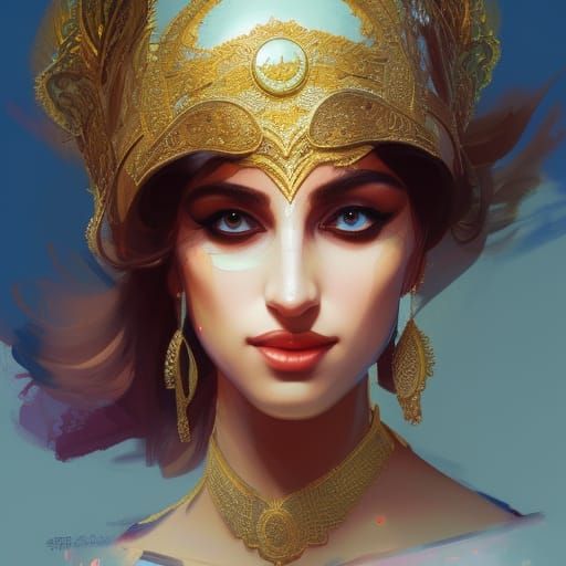 Glamorous Isis Portrait in Hyperdetailed Digital Art