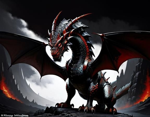 Majestic Dragon in Dynamic Fantasy Art Style