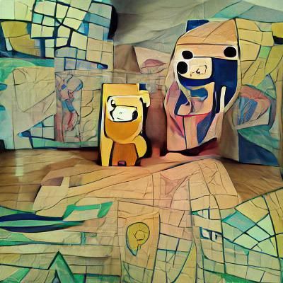 Finn and Jake in Cubist Style