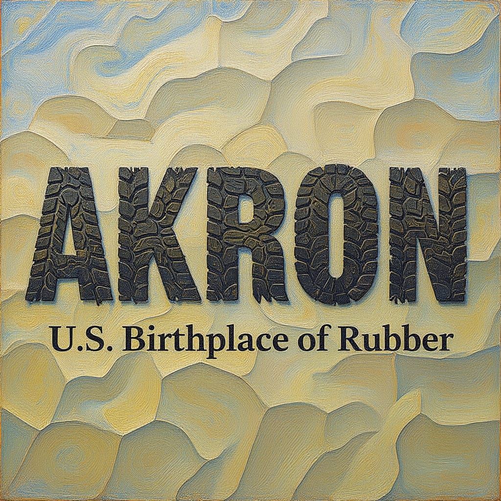 Akron Tire Track Text Logo Design