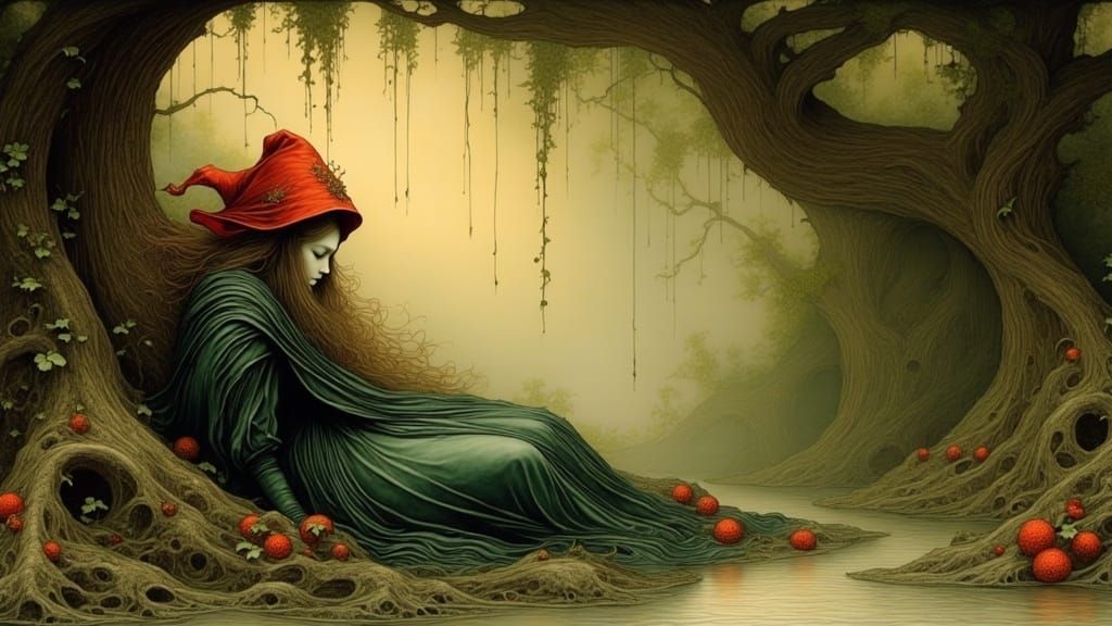 Ethereal Gnome in Enchanted Forest Landscape