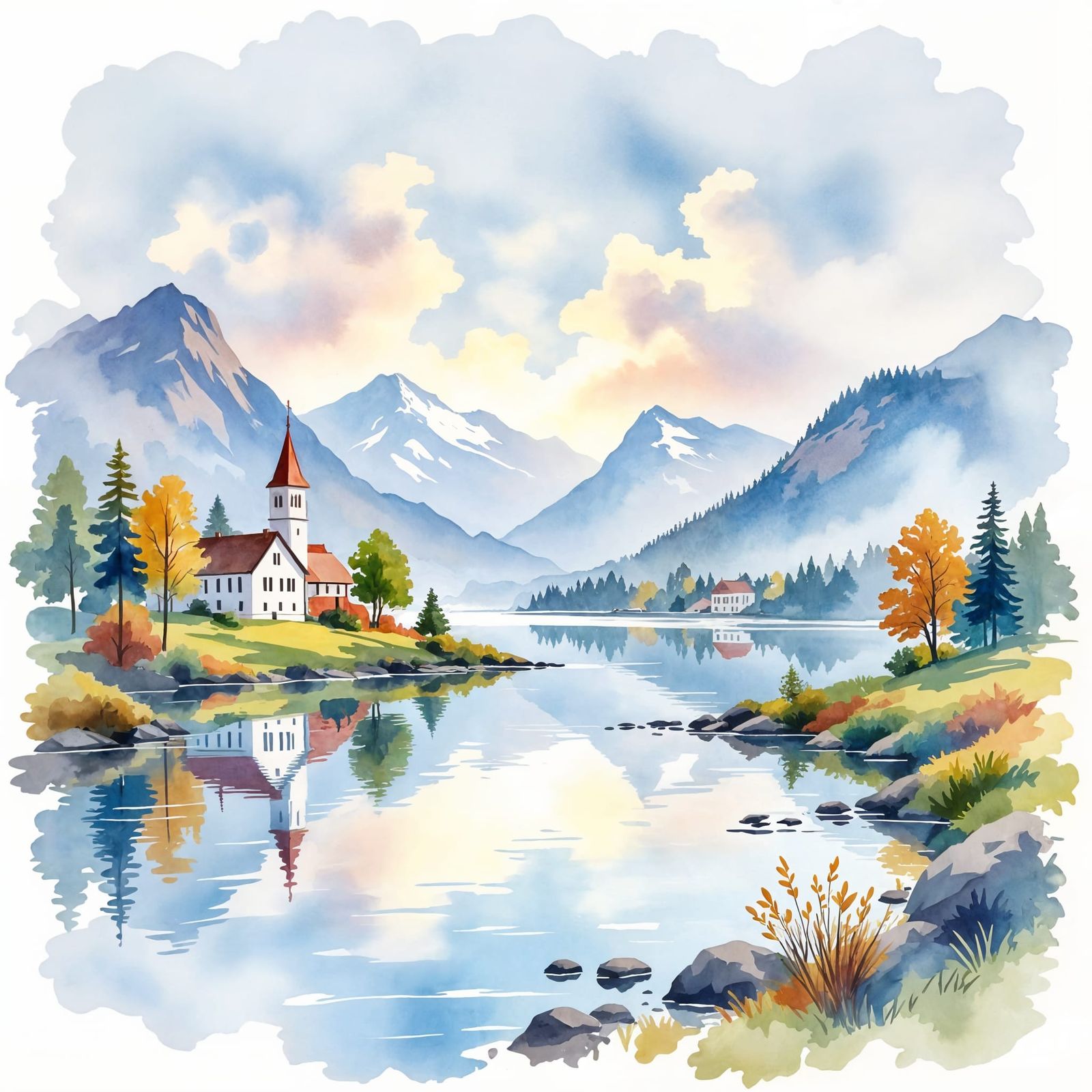 Beautiful Watercolour Landscape Art
